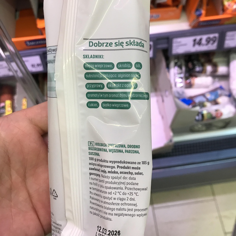 Skład kabanosów Pikok Pure